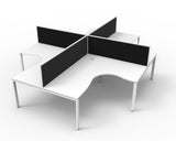 Deluxe 4 Person Profile Leg Workstation - Richmond Office Furniture