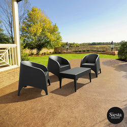 3 Seat Resin Rattan Outdoor Setting with Aruba Armchairs - Richmond Office Furniture