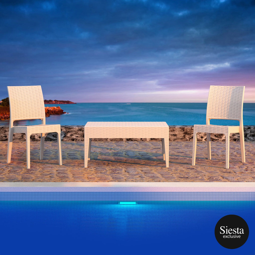 3 Piece Resin Rattan Pool Side Setting with Florida Chair - Richmond Office Furniture