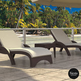 Resin Rattan Sun Lounger with Cushions 3 Piece Package with Tequila Side Table - Richmond Office Furniture