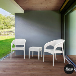 Resin Rattan 3 Piece Chat Setting with Panama Armchair - Richmond Office Furniture