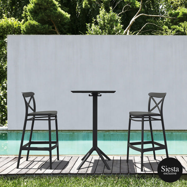 Sky Bar Table 3 Piece Set with Cross 75 Barstools - Richmond Office Furniture