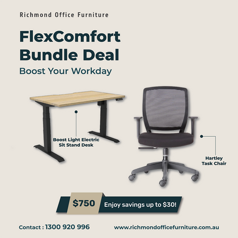 Flex Comfort Bundle Electric Sit Stand Desk - Richmond Office Furniture
