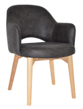 Albury Arm Chair Natural Timber Leg - Richmond Office Furniture