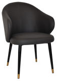 Hugo Arm Chair Black Brass Tip Metal Leg - Richmond Office Furniture