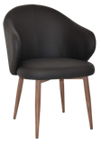 Hugo Arm Chair Light Walnut Metal Leg - Richmond Office Furniture