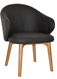 Hugo Arm Chair Light Walnut Timber Leg - Richmond Office Furniture