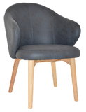 Hugo Arm Chair Natural Timber Leg - Richmond Office Furniture