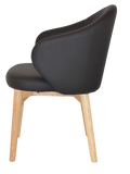Hugo Arm Chair Natural Timber Leg - Richmond Office Furniture