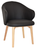 Hugo Arm Chair Natural Timber Leg - Richmond Office Furniture