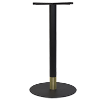 Tivoli Bar Base Black + Black Brass Collar 450mm Disc - Richmond Office Furniture