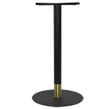 Tivoli Bar Base Black + Black Brass Collar 450mm Disc - Richmond Office Furniture