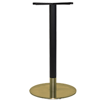 Tivoli Bar Base Brass + Black Brass Collar 450mm Disc - Richmond Office Furniture