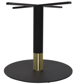 Tivoli Table Base Black + Black Brass Collar 720mm Disc - Richmond Office Furniture