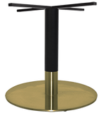 Tivoli Table Base Brass + Black Brass Collar 720mm Disc - Richmond Office Furniture