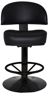Macau Gaming Stool Black Disc + Black Vinyl - Richmond Office Furniture