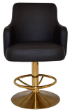 Trump Gaming Stool Brass Disc Base + Black Vinyl - Richmond Office Furniture