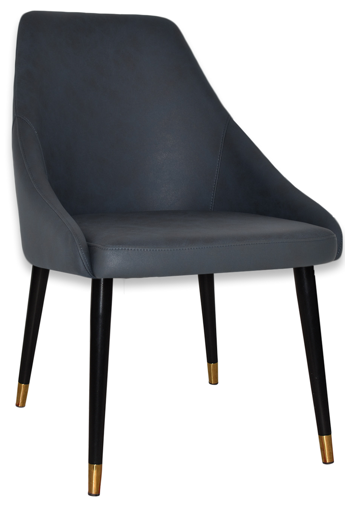 Stockholm Chair (Slim) Black Brass Metal Leg - Richmond Office Furniture