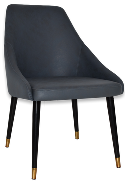 Stockholm Chair (Slim) Black Brass Metal Leg - Richmond Office Furniture