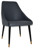 Stockholm Chair (Slim) Black Brass Metal Leg - Richmond Office Furniture