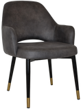 Albury XL Arm Chair Black Brass Metal Leg - Richmond Office Furniture