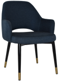 Albury XL Arm Chair Black Brass Metal Leg - Richmond Office Furniture