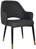 Albury XL Arm Chair Black Brass Metal Leg - Richmond Office Furniture