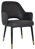 Albury XL Arm Chair Black Brass Metal Leg - Richmond Office Furniture