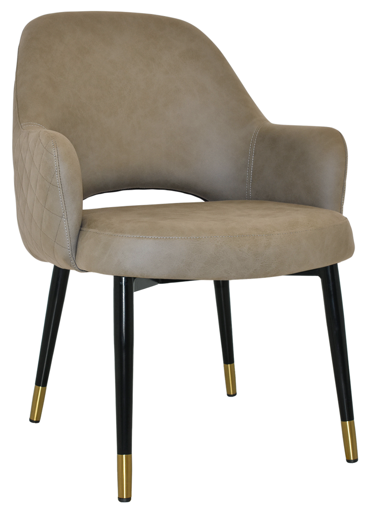 Albury XL Arm Chair Black Brass Metal Leg - Richmond Office Furniture