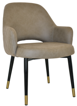 Albury XL Arm Chair Black Brass Metal Leg - Richmond Office Furniture