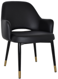 Albury XL Arm Chair Black Brass Metal Leg - Richmond Office Furniture