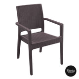 3 Piece Resin Rattan Pool Side Setting with Ibiza Arm Chair - Richmond Office Furniture