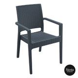 3 Piece Resin Rattan Pool Side Setting with Ibiza Arm Chair - Richmond Office Furniture