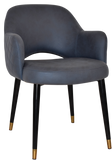 Albury Arm Chair Brass Tip Black Leg - Richmond Office Furniture