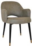 Albury Arm Chair Brass Tip Black Leg - Richmond Office Furniture