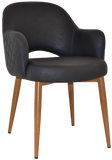 Albury Arm Chair Light Oak Metal Leg - Richmond Office Furniture