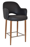 Albury Arm Stool 65cm Light Oak Metal Leg - Richmond Office Furniture
