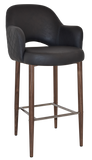 Albury Arm Stool 75cm Light Walnut Metal Leg - Richmond Office Furniture