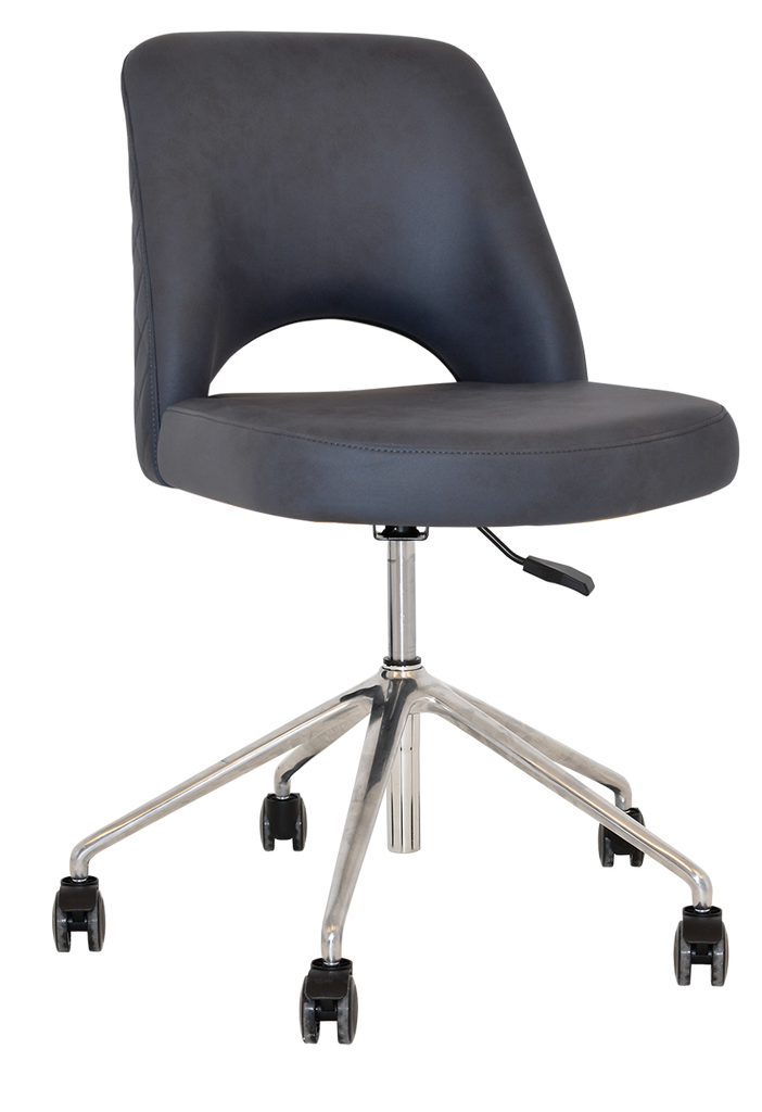 Albury Chair Polished aluminium Castor Base - Richmond Office Furniture