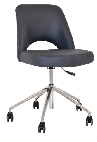 Albury Chair Polished aluminium Castor Base - Richmond Office Furniture