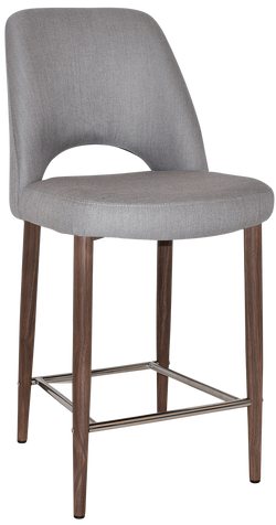 Albury Stool 65cm High Light Walnut Metal Leg - Richmond Office Furniture