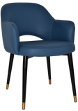 Albury Arm Chair Brass Tip Black Leg - Richmond Office Furniture