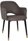 Albury Arm Chair Brass Tip Black Leg - Richmond Office Furniture