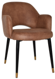 Albury Arm Chair Brass Tip Black Leg - Richmond Office Furniture