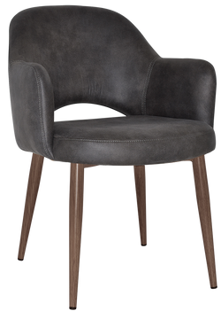Albury Arm Chair Light Walnut Metal Leg - Richmond Office Furniture