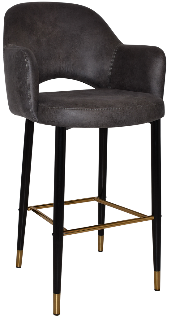 Albury Arm Stool 75cm Brass Detail Leg - Richmond Office Furniture