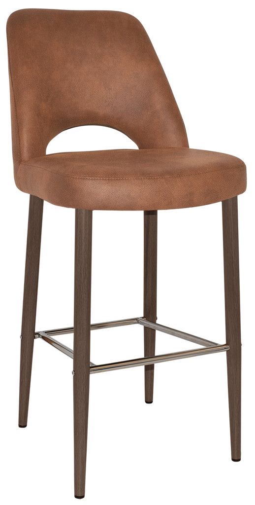 Albury Stool 75cm Light Walnut Metal Leg - Richmond Office Furniture