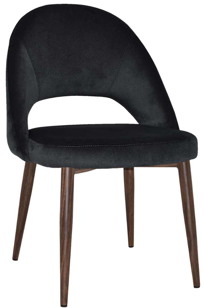 Chevron Chair Light Walnut Metal Leg - Richmond Office Furniture