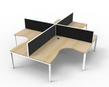 Deluxe 4 Person Profile Leg Workstation - Richmond Office Furniture