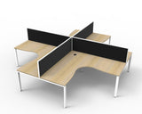 Deluxe 4 Person Profile Leg Workstation - Richmond Office Furniture